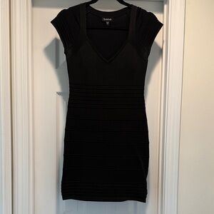 Bebe Elegant Black Mini Bandage Dress